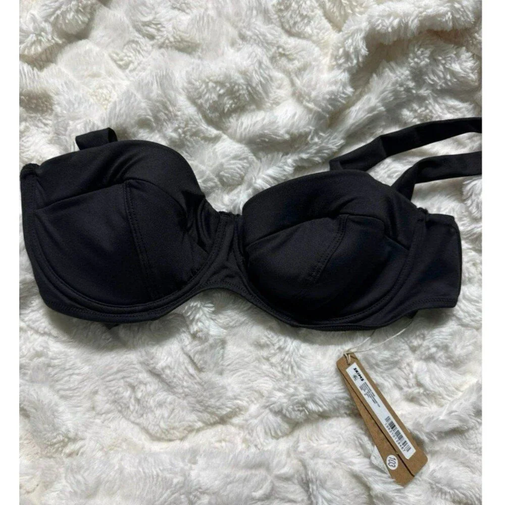 Skims SWIM STRAPLESS UNDERWIRE BIKINI TOP Onyx Medium